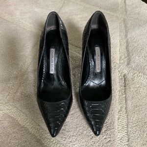 Charles David Black Croc Pumps